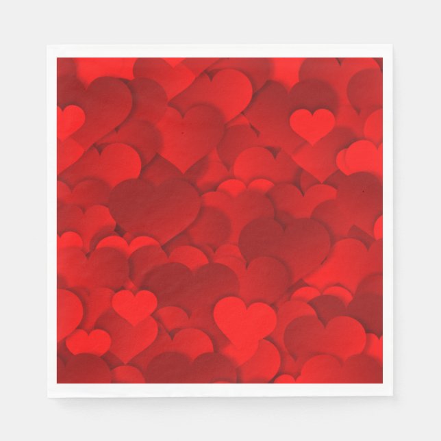 Red Hearts Texture Napkin (Front)