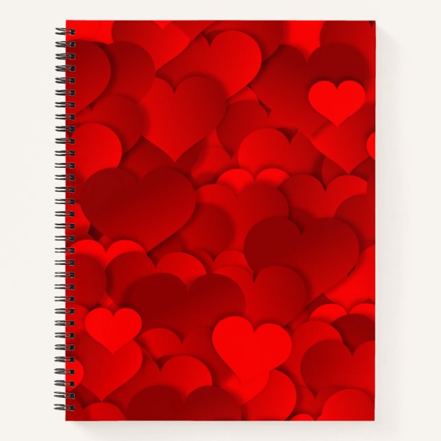 Red Hearts Texture Notebook (Front)