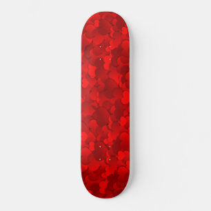 Red Hearts Texture Skateboard