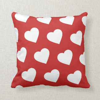 Red Hearts Throw Pillow