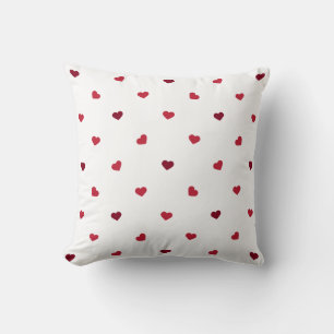 Red Hearts Throw Pillow