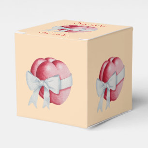 red hearts tied with white ribbon for weddings favor box