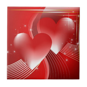 Red Hearts Tile