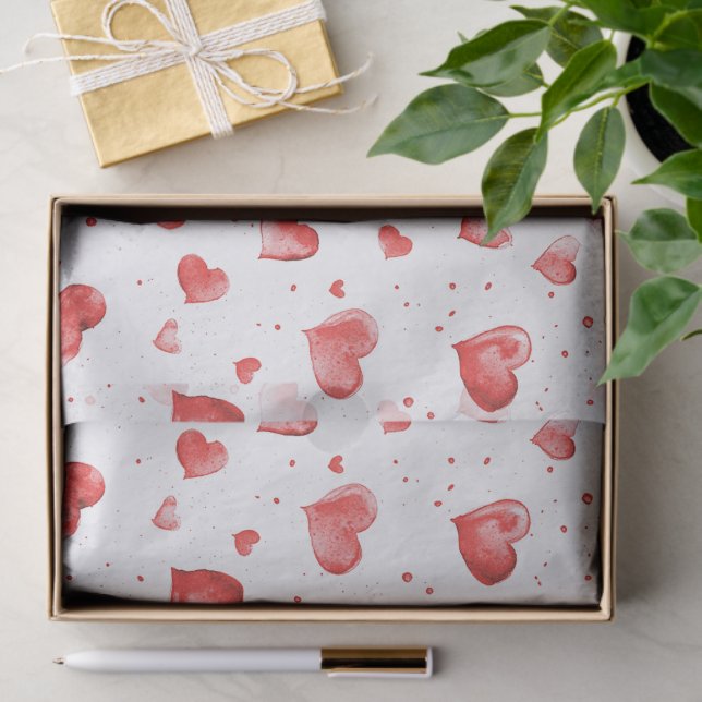 Red Hearts  Tissue Paper (Gift)