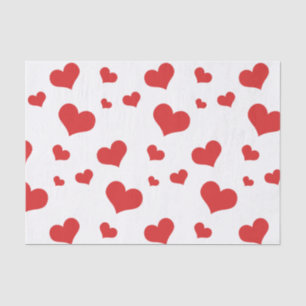 Red hearts tissue paper