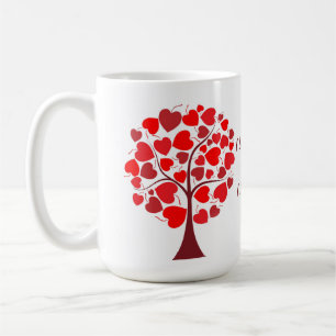 Red Hearts Tree Valentine Coffee Mug