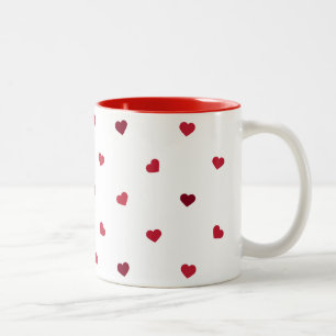 Red Hearts Two-Tone Coffee Mug