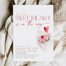 Red Hearts Valentine Baby Shower Love Post