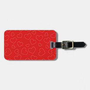 Red Hearts Valentine pattern Luggage Tag