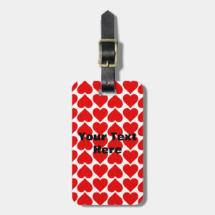 Red Hearts (Valentine) Personalized Luggage Tags