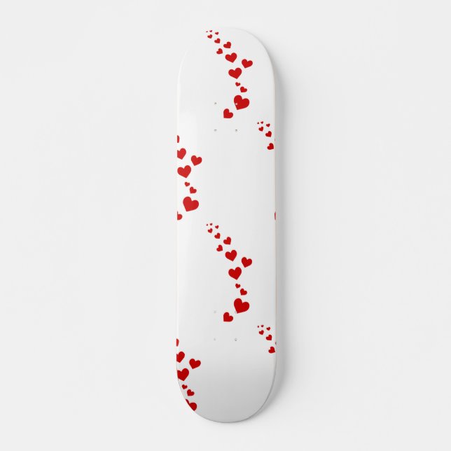 Red hearts Valentine Special Skateboard (Front)