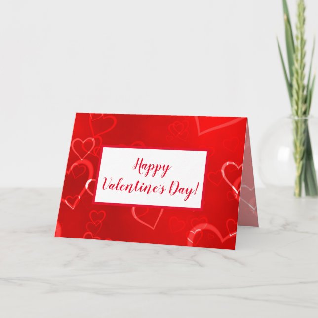 Red Hearts Valentine's Day Card (Front)