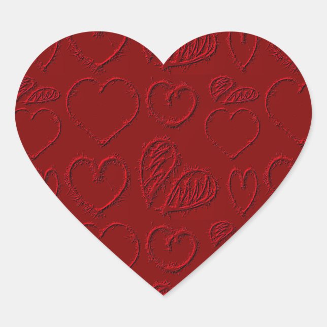 Red Hearts Valentine's Day Heart Sticker (Front)