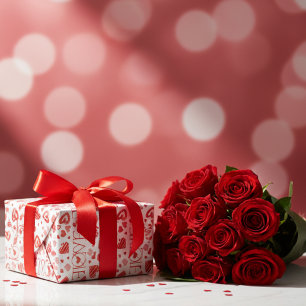 Red Hearts Valentine's Day Love Wrapping Paper