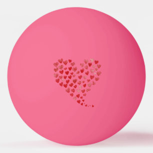Red Hearts Valentine's Day Ping Pong Ball