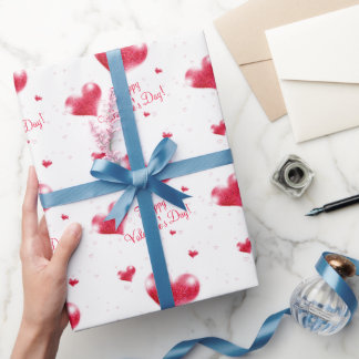 Red Hearts Valentine's Day Wrapping Paper