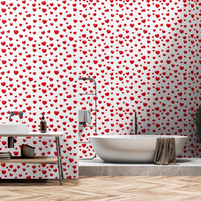 Red hearts wallpaper (Bathroom)