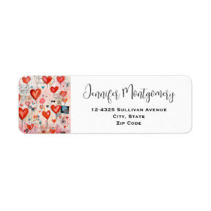 Red Hearts Whimsical Love Adresse du Motif
