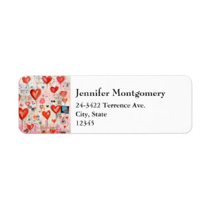 Red Hearts Whimsical Love Adresse du Motif