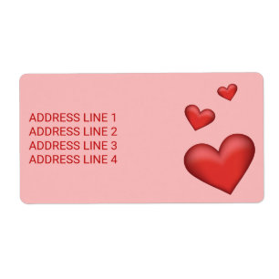 Red Hearts With Custom Text