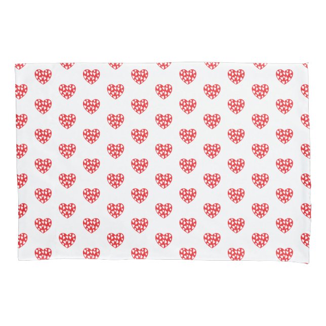 Red Hearts With Little Hearts Pillowcase (Front)