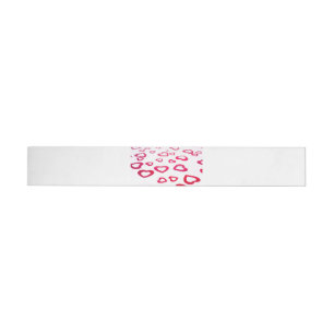 Red hearts wraparound address label