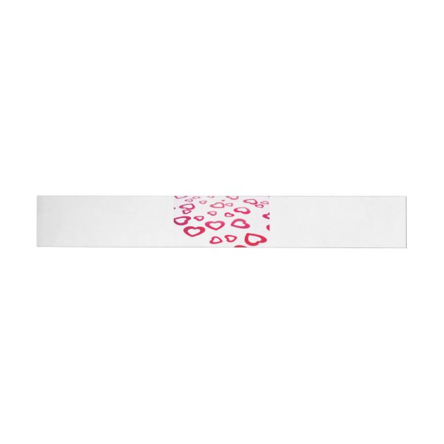 Red hearts wraparound address label (Individual)