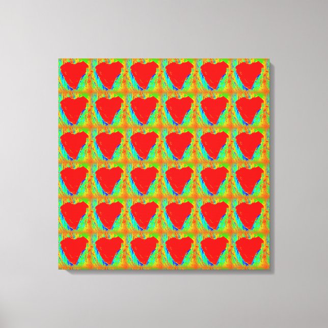 red hearts wrapped canvas (Front)