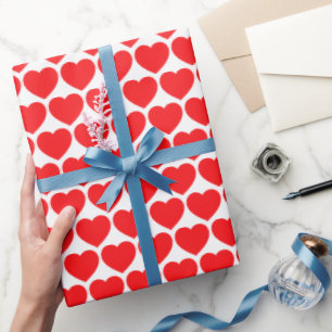 Red Hearts Wrapping Paper