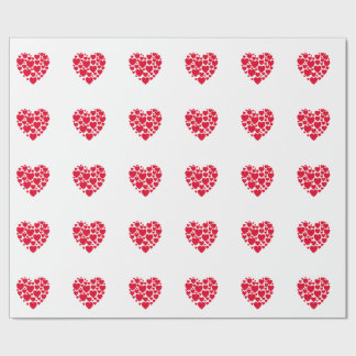 Red hearts wrapping paper