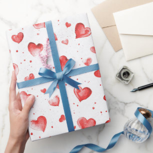 Red Hearts Wrapping Paper