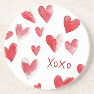 Red Hearts XOXO Coaster