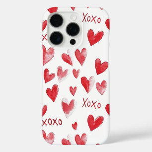 Red Hearts XOXO Love iPhone 16 Pro Case