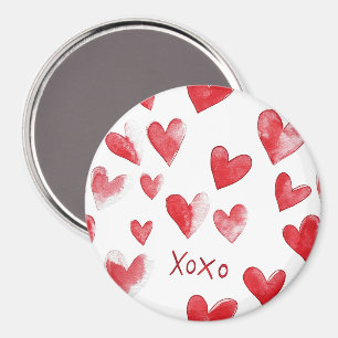 Red Hearts XOXO Love Magnet
