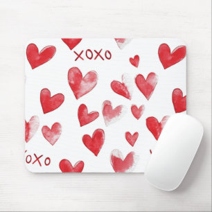 Red Hearts XOXO Mouse Pad