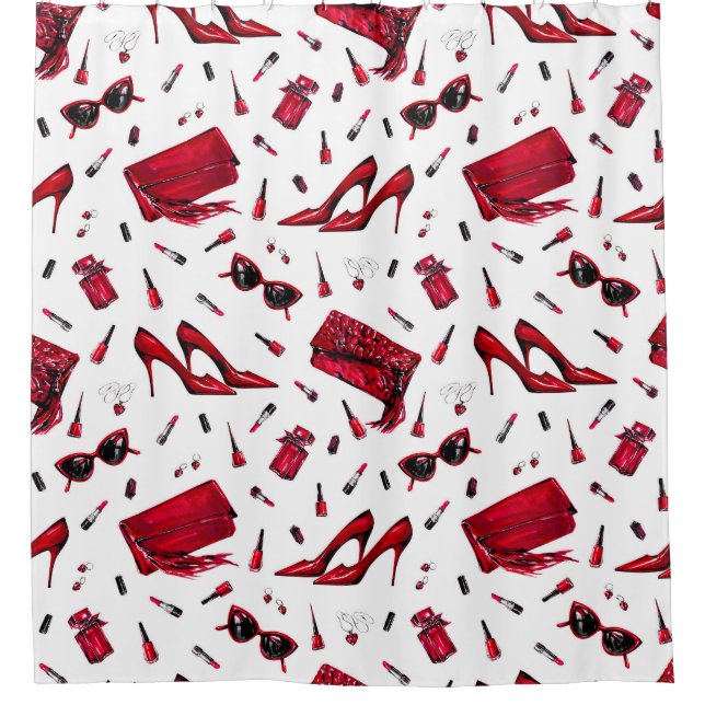 Red heels, fashion accessories pattern. (Front)