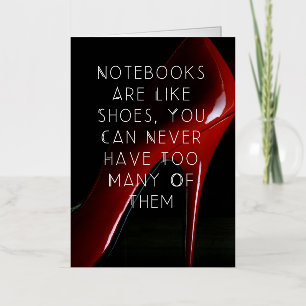 Red Heels Notebooks are like shoes  Foil Greeting Card