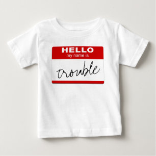 Red "Hello My Name Is ___" Badge - Personalized Baby T-Shirt