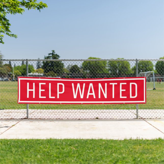 Red Help Wanted Sign Banner (Insitu)