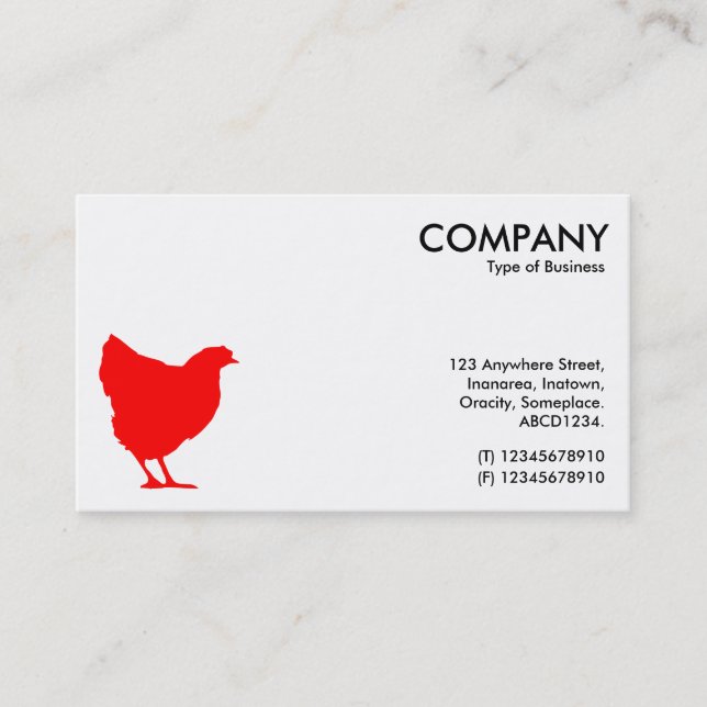 Red Hen Symbol - White (Eggshell) Business Card (Front)