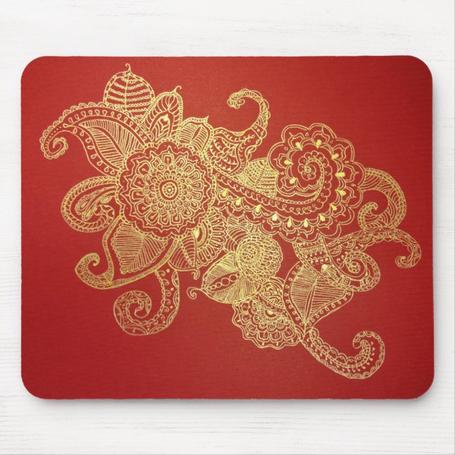 Red Henna Paradise Mouse Pad (Front)