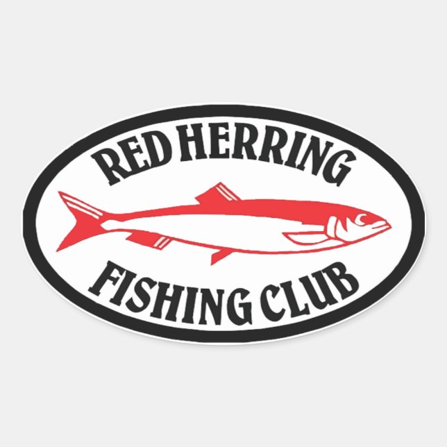 Red Herring Fishing Club Oval Sticker (Front)