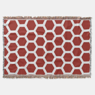 Red Hexalink Minimalist Geometric Seamless Pattern Throw Blanket