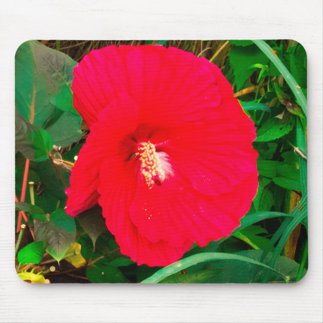 Red Hibiscu Mpouse Pad Mouse Pad (Front)