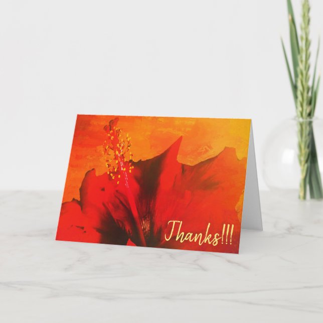red hibiscus 1-18  greeting card (Front)