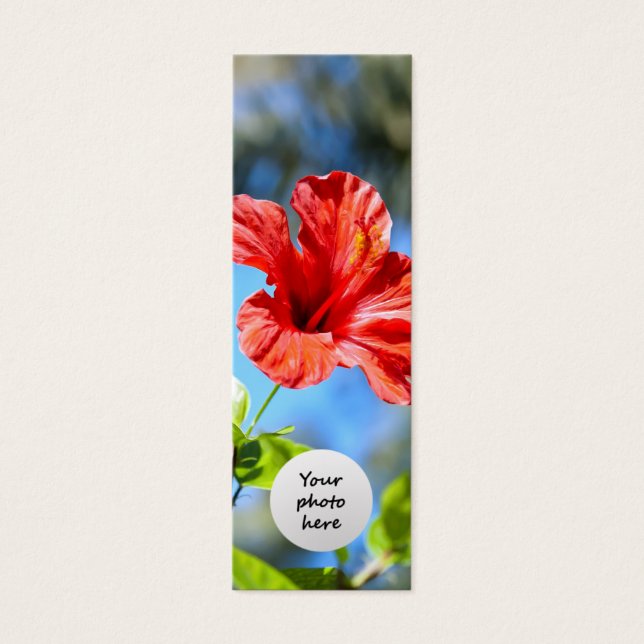 Red Hibiscus Custom Bookmark (Front)