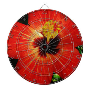 Red Hibiscus Dartboard