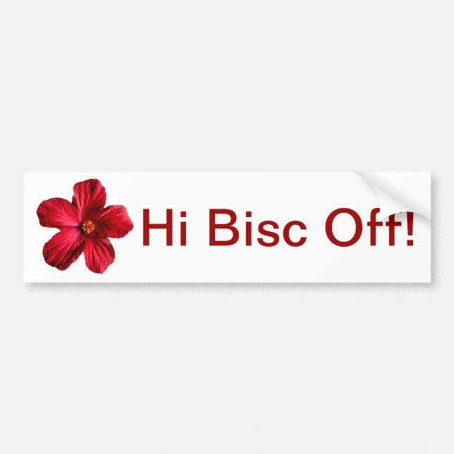 Red Hibiscus Flower Bumper Sticker (Front)