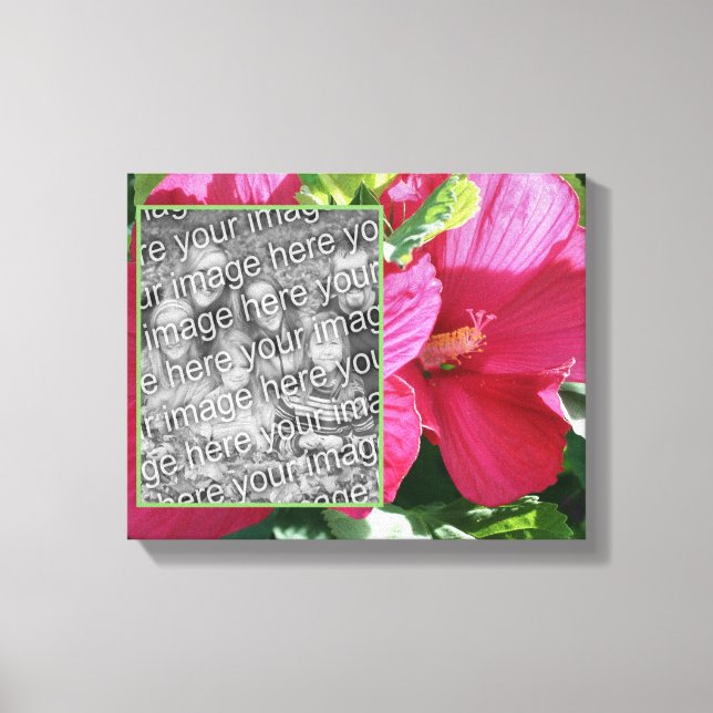 Red Hibiscus Flower Create Your Own Photo Canvas Print (Front)