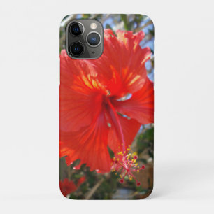 Red Hibiscus Flower On A Tree, iPhone 11 Pro Case